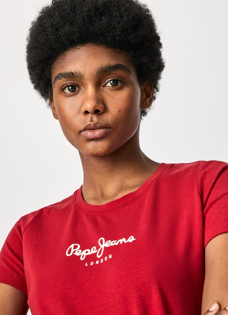 PEPE JEANS WOMANS T-SHIRT Storyclubwear VIRGINIA NEW | RED