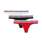 DIESEL Ufst-Stars-Threepack Three-pack of Denim Division thongs RED/WHITE/BLACK