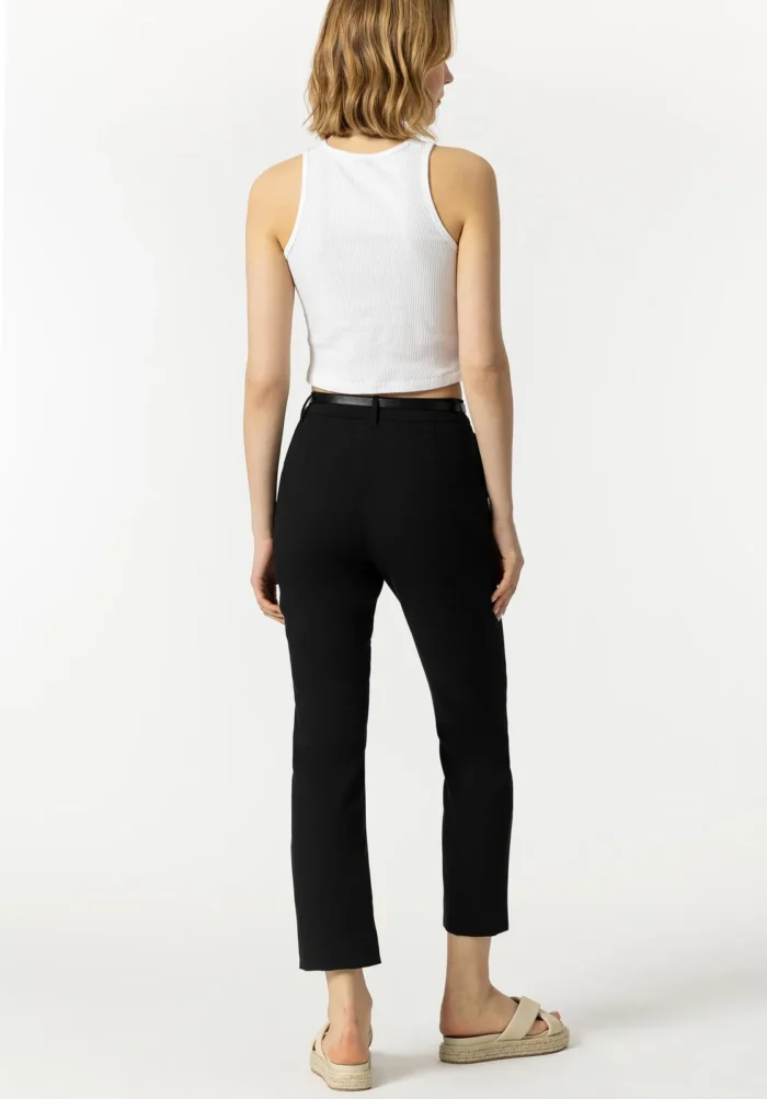 TIFFOSI WOMAN CHINO TROUSER BLACK WITH BELT - Image 4