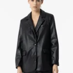 TIFFOSI WOMANS BLAZER LEATHER BLACK