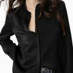 TIFFOSI WOMANS BLACK SHIRT SATEN