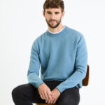 CELIO MENS PULOVER LIGHT BLUE BECLO_BLUESTONE