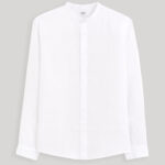 CELIO MENS SHIRT WHITE LINEN MAO