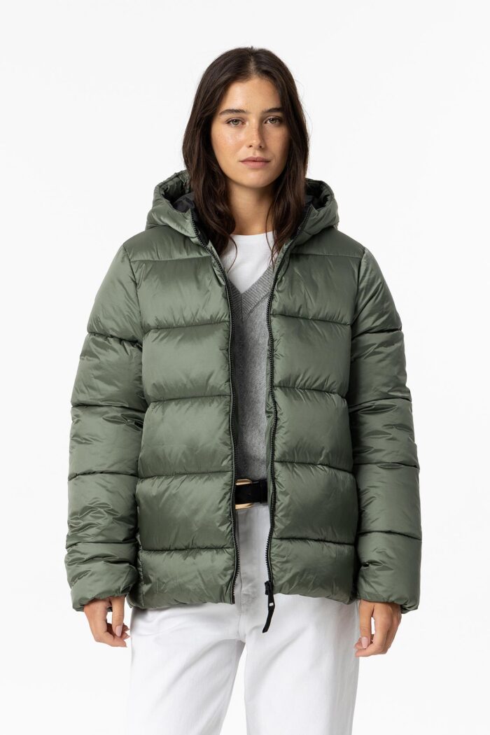 TIFFOSI WOMENS HODDED PUFFER JACKET GREEN - Image 2