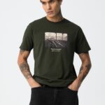 TIFFOSI MENS DARK GREEN GRAPHIC TEE