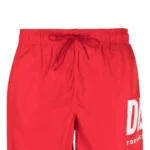 DIESEL MENS SWIMWEAR BLACK BMBX-NICO MAN MID-LENGTH SWIM-SHORT RED