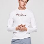 PEPE JEANS ΑΝΔΡΙΚΟ ΜΑΚΡΥΜΑΝΙΚΟ EGGO LOGO WHITE
