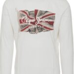PEPE JEANS ΑΝΔΡΙΚΟ ΜΑΚΡΥΜΑΝΙΚΟ FLAG ΛΕΥΚΟ