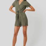 RUT&CIRCLE ANDREA PLAY SUIT KHAKI
