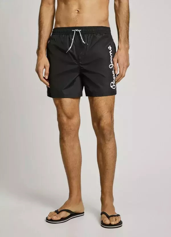 PEPE JEANS LOGO SWIMSHORT BLACK LOGO - Image 1