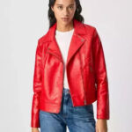 PEPE JEANS WOMANS FANIA BIKER LEATHER JACKET