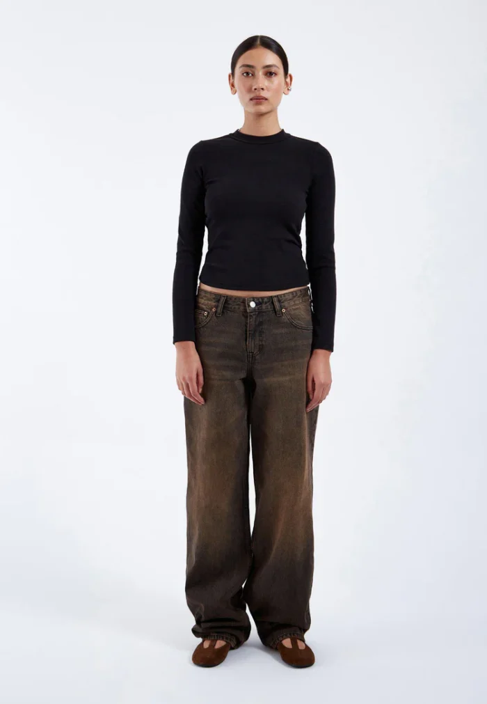 DR DENIM WOMENS JEAN HILL JET BROWN USED - Image 3