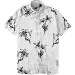 REBASE MENS SHIRT FLORAL WHITE