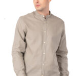 REBASE MENS SHIRT LINEN BEIGE