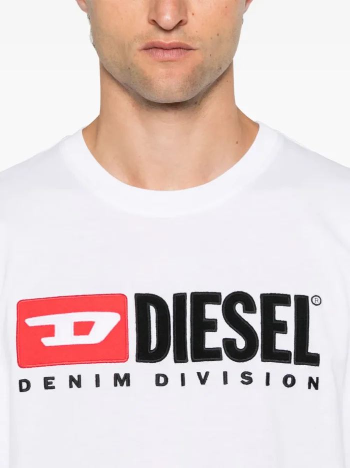 DIESEL MENS T-SHIRT WITH PATCH LOGO T-BOXT-DIV WHITE - Image 4