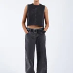 DRDENIM ERIN TOP WOMAN JEAN RETRO BLACK
