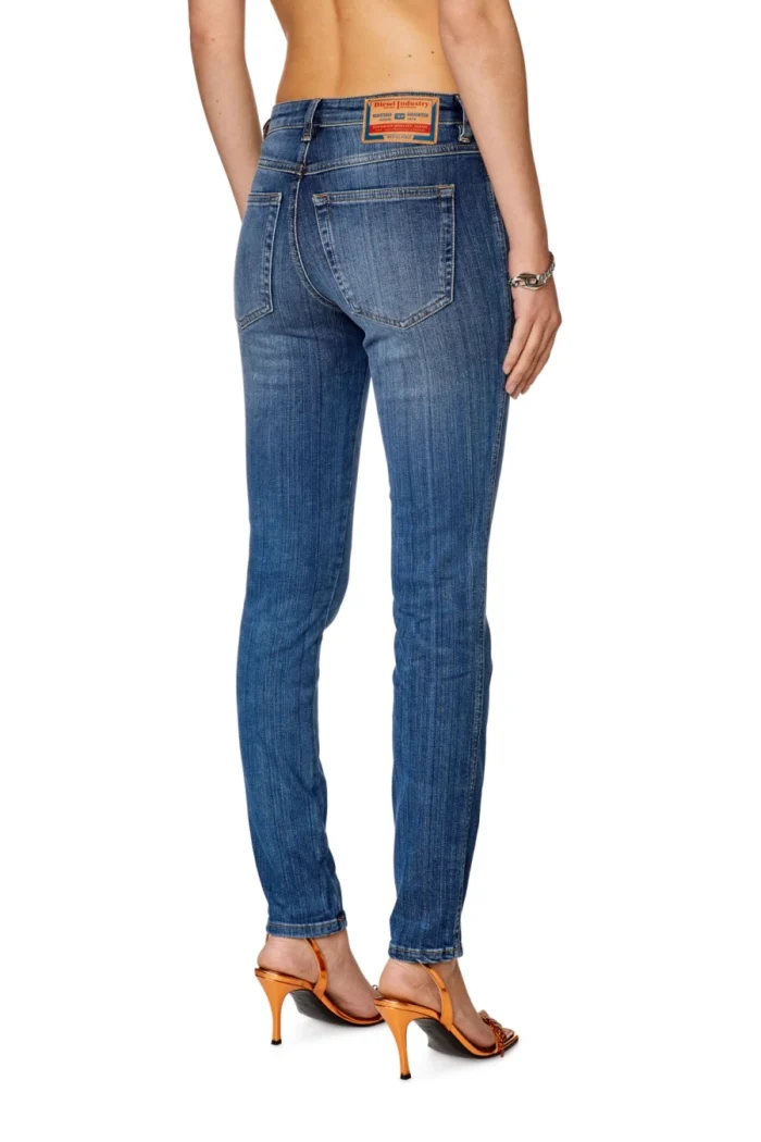 DIESEL BABHILA BLUE SKINNY MID RISE MEDIUM WASHED JEANS - Image 2