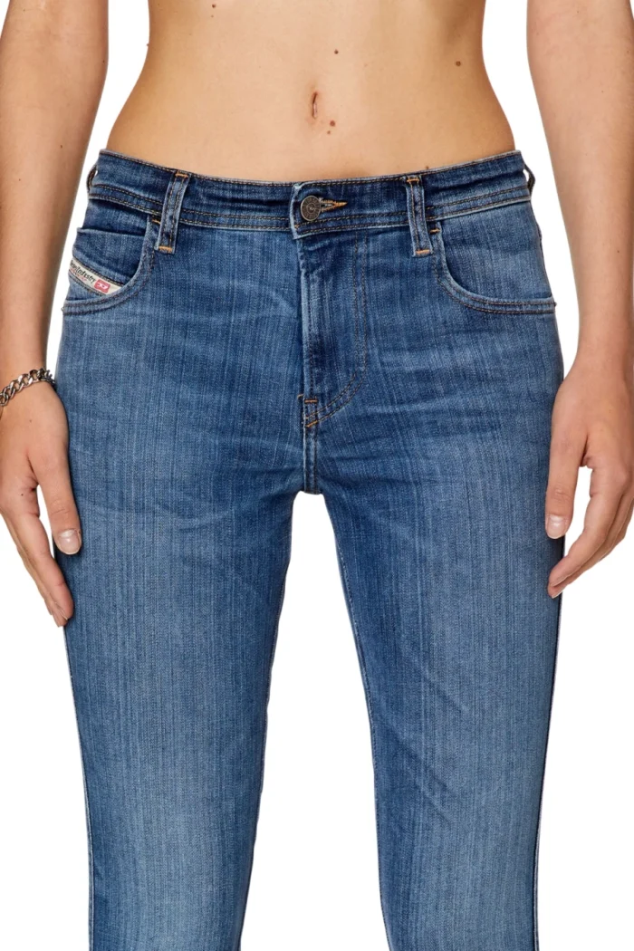DIESEL BABHILA BLUE SKINNY MID RISE MEDIUM WASHED JEANS - Image 3