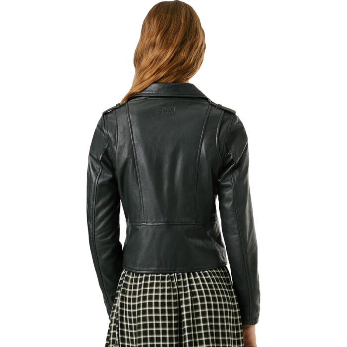 PEPE JEANS WOMANS LEATHER JACKET SILVIA BLACK - Image 2