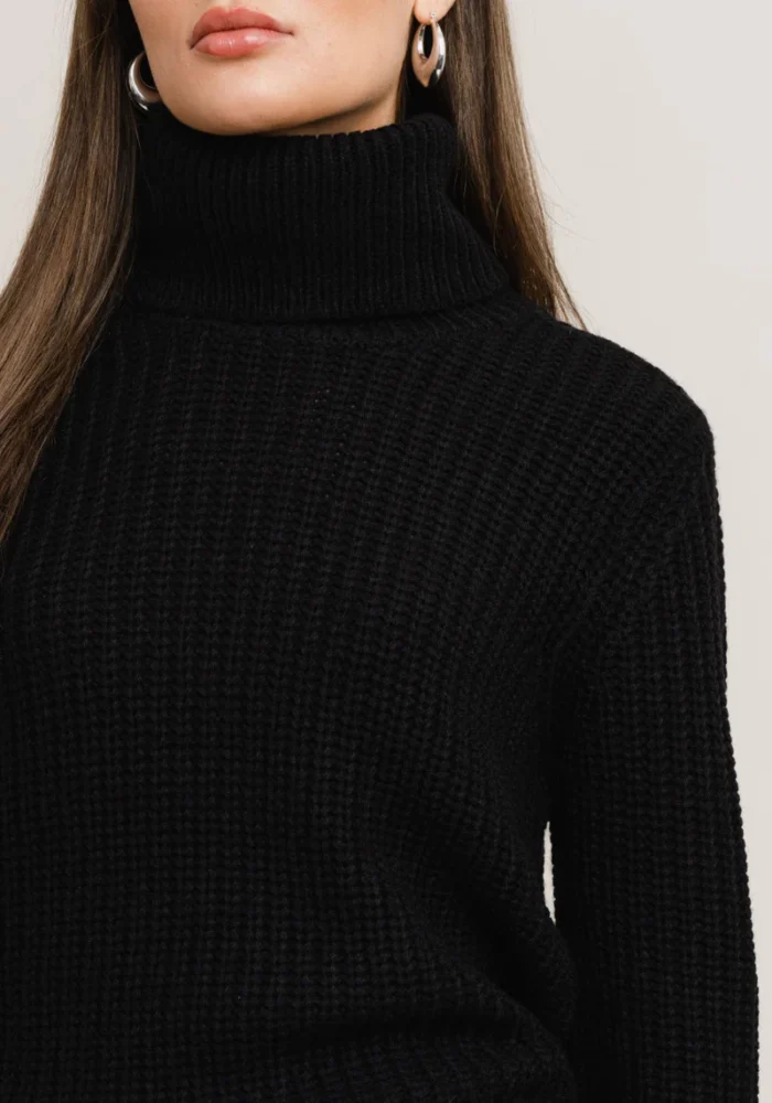 RUT&CIRCLE WOMANS TINELLE ROLLNECK KNIT BLACK - Image 4