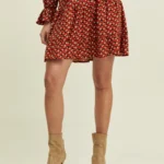 RUT&CIRCLE WOMANS TELMA SKIRT RED GEOMETRIC PRIN