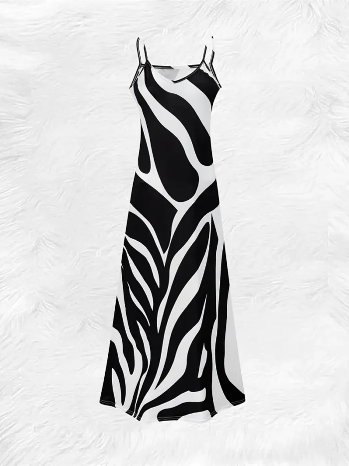 ΓΥΝΑΙΚΕΙΟ ΦΟΡΕΜΑ ΑΣΠΡΟ ΜΑΥΡΟ Α ΓΡΑΜΗ - Image 2