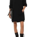 DIESEL Diesel BLACK Dress with 'D-BOXT-HOOD-LAB' logo
