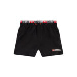 DIESEL MENS DOUBLE-WAIST BOARD SHORTS BLACK