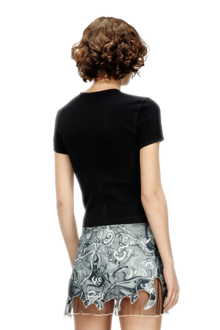 DIESEL t-ele-long-p2 T-shirt with winged Diesel foil print - Image 2