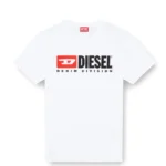 DIESEL MENS T-SHIRT WITH PATCH LOGO T-BOXT-DIV WHITE