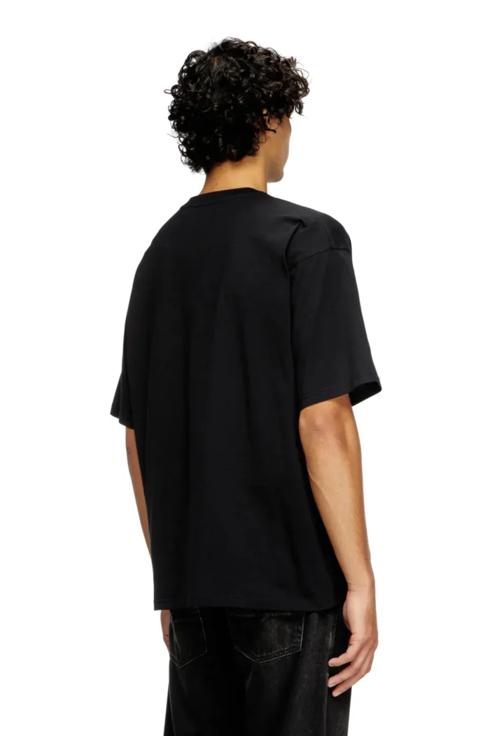 DIESEL MENS T-SHIRT WITH PATCH LOGO T-BOXT-DIV BLACK - Image 3