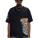 DIESEL T-Boxt-Q14 T-shirt with blurry tattoo prints