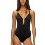 DIESEL Microfibre bodysuit with crystals