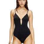 DIESEL ufby-oval-d-bodysuit BLACK