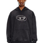 DIESEL s-boxt-hood-q7  Hoodie with multi-layered logo print