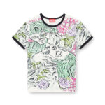 DIESEL t-uncutie-long-q2 T-shirt with tattoo print