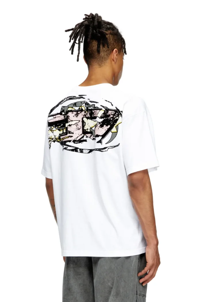 DIESEL Men's T-shirt with Oval D logo | White - Image 2