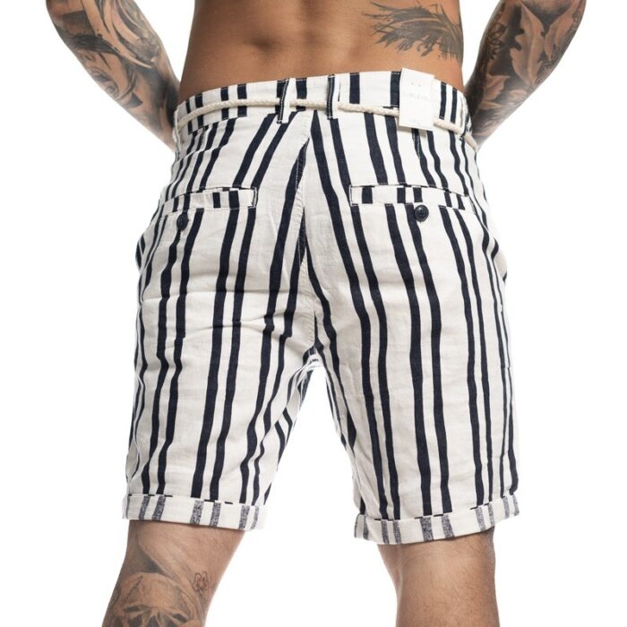 SUBLEVEL ΑΝΔΡΙΚΗ ΒΕΡΜΟΥΔΑ ΛΕΥΚΗ ΜΕ ΜΑΥΡΕΣ ΡΙΓΕΣ - Image 3