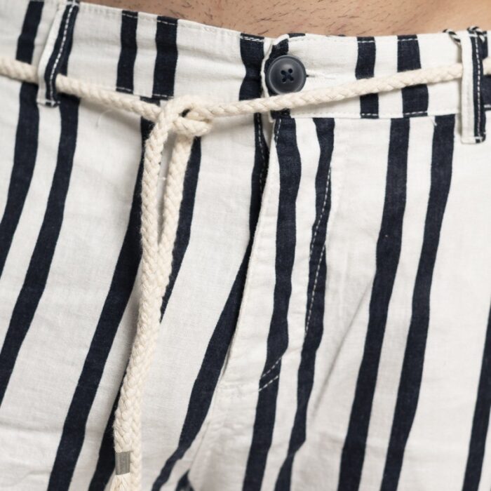 SUBLEVEL ΑΝΔΡΙΚΗ ΒΕΡΜΟΥΔΑ ΛΕΥΚΗ ΜΕ ΜΑΥΡΕΣ ΡΙΓΕΣ - Image 4