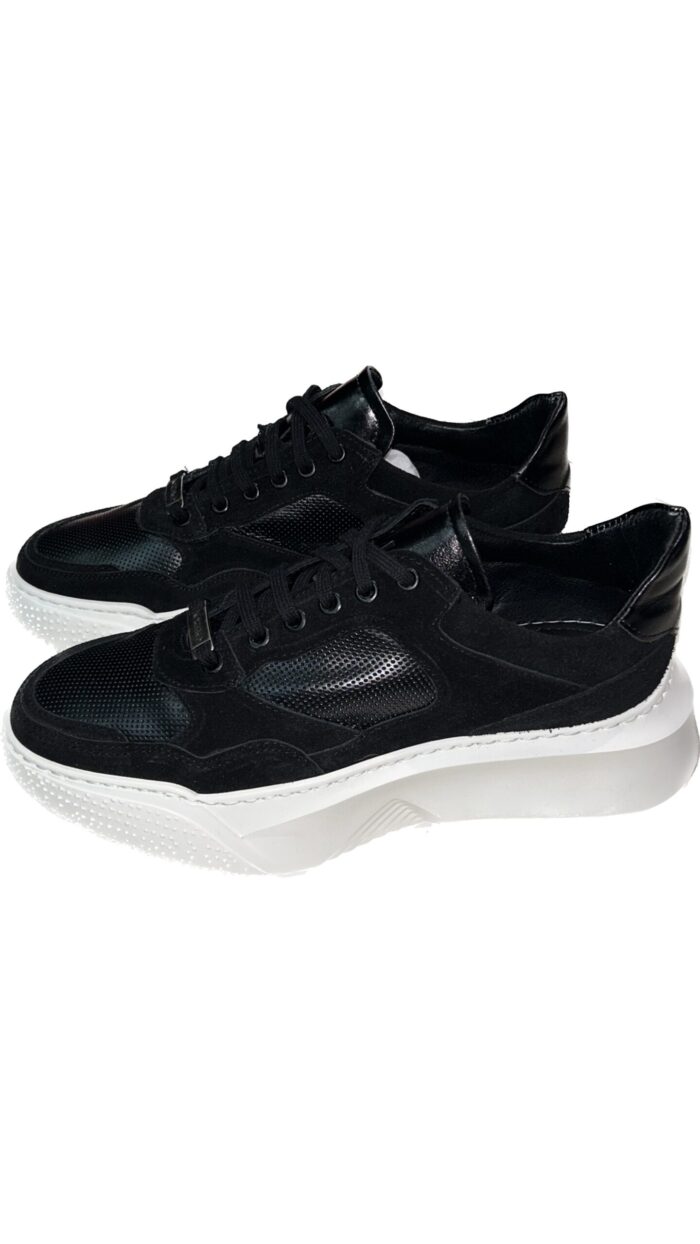 MAINSTONE MAN SHOES SNEAKERS BLACK LEATHER - Image 2