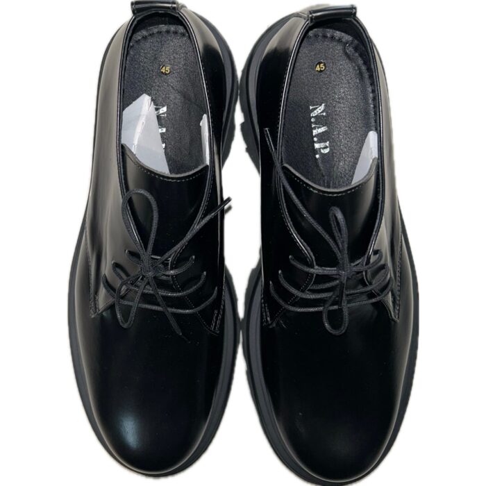 MAINSTONE MENS SHOES FLORENTINE LEATHER BLACK - Image 4