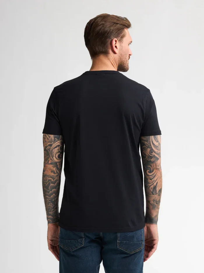 PETROL MENS EMBOSSED T-SHIRT PRINT BLACK - Image 2