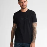 PETROL MENS EMBOSSED T-SHIRT PRINT BLACK