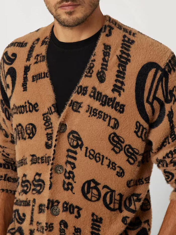 GUESS MENS WOOL JACKET KNIT - Image 5