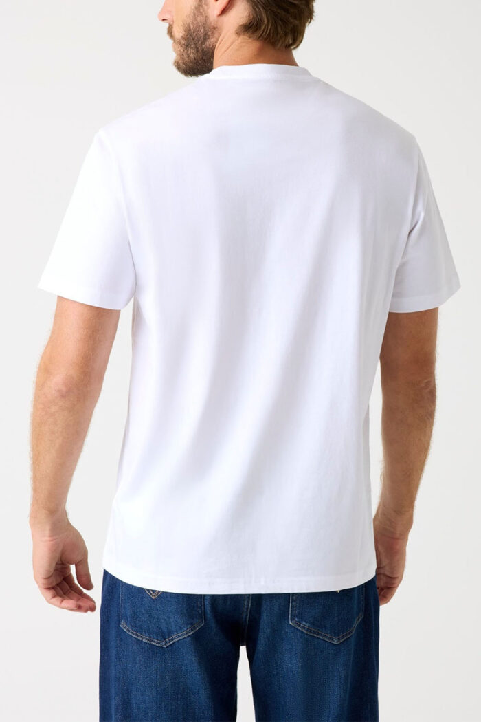GUESS MENS T-SHIRT WHITE WITH LOGO - Image 2