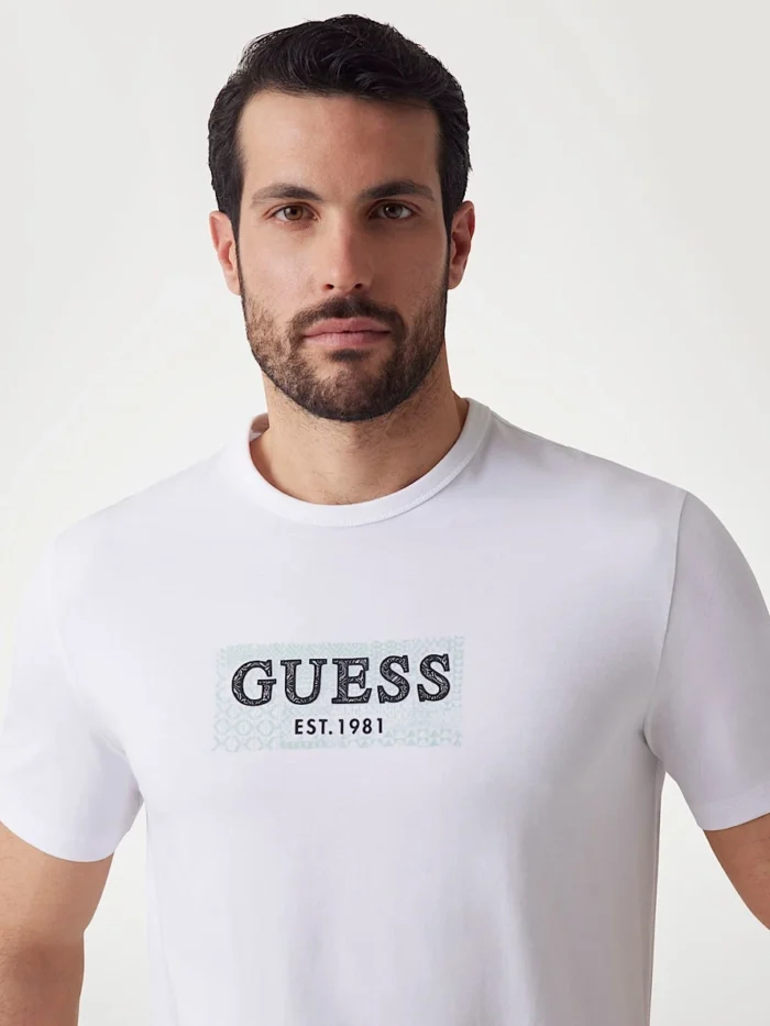 GUESS MENS T-SHIRT WHITE - Image 3