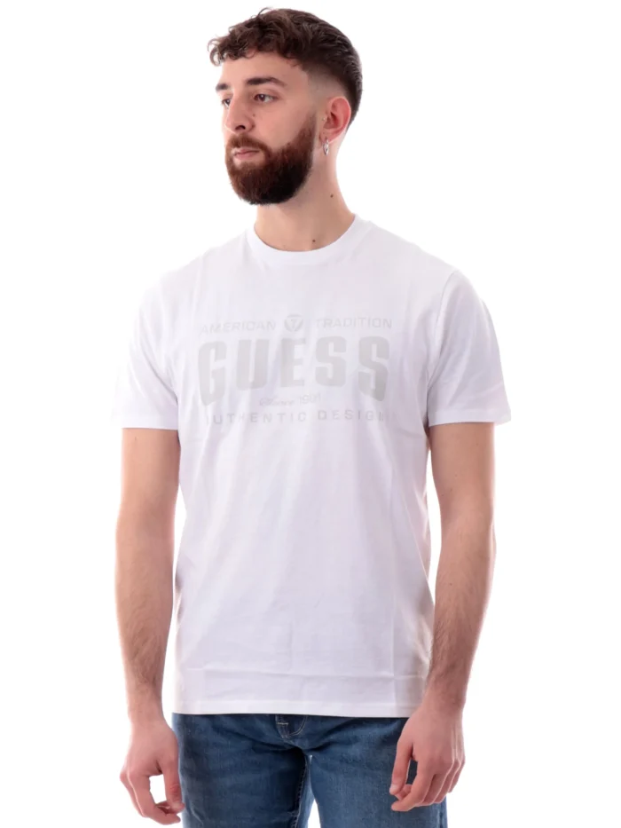 GUESS MENS T-SHIRT WHITE - Image 5