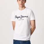 PEPE JEANS MENS ORIGINAL STRETCH N WHITE T-SHIRT