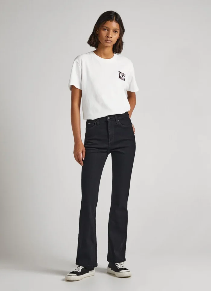 PEPE JEANS WOMANS JEAN DION FLARE BLACK - Image 4