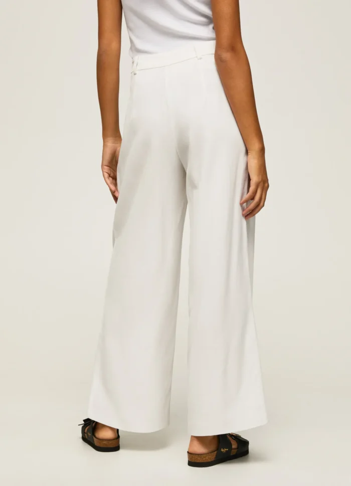 PEPE JEANS WOMANS PANTS WIDE PLEATED WHITE - Image 3